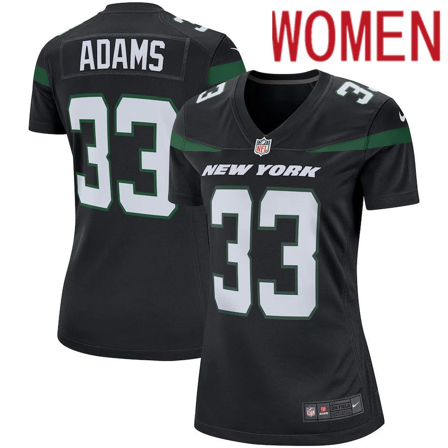 Women New York Jets 33 Jamal Adams Nike Stealth Black Game NFL Jersey